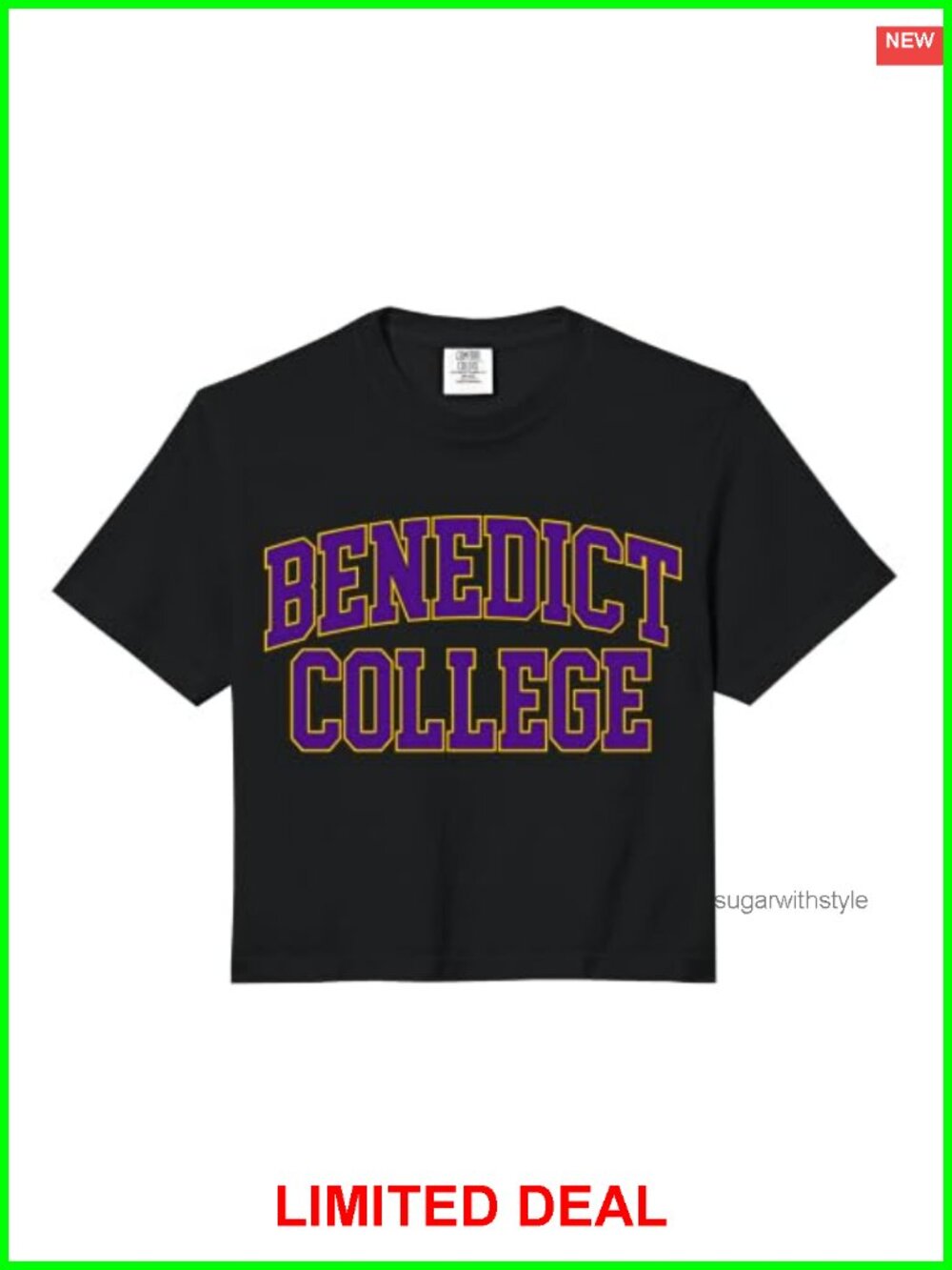 Benedict Vintage Retro College Crop Top Boxy Fit Cotton